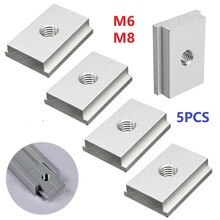 1Pcs Vierkante Moer M6 M8 Rechthoekige Noten Aluminium Profiel Accessoire Slider Blok Dunne Carbon Staal Verzonken Moer