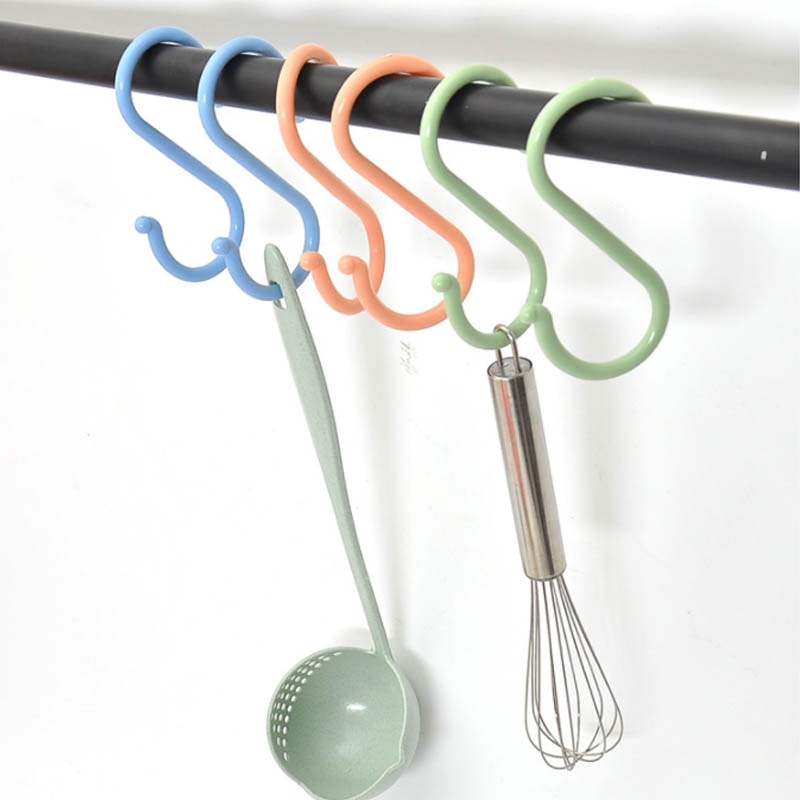 Draagbare Multi-purpose Keuken Haken Duurzaam Thuis Organisator S Vorm Plastic Kleding Rek Kinderwagen Hanger S L Maten