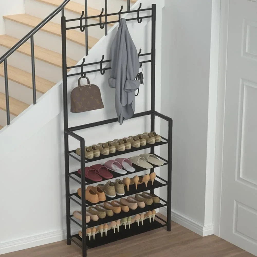Kleding schoenmaker organisator En Hoedenrek Hanger Monteren DIY Planken Vloerstaande Eenvoudige Rekken Met Zijdoek Stofdicht F