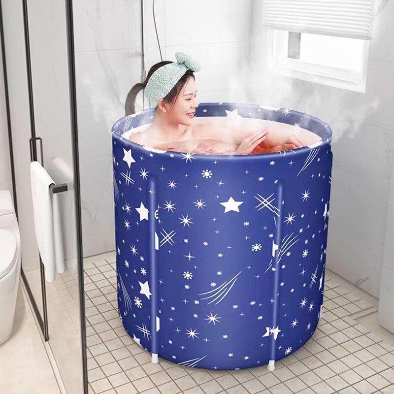 Support en tissu baignoire pliante adulte baignoire épaissie domestique baignoire Portable 70x65cm