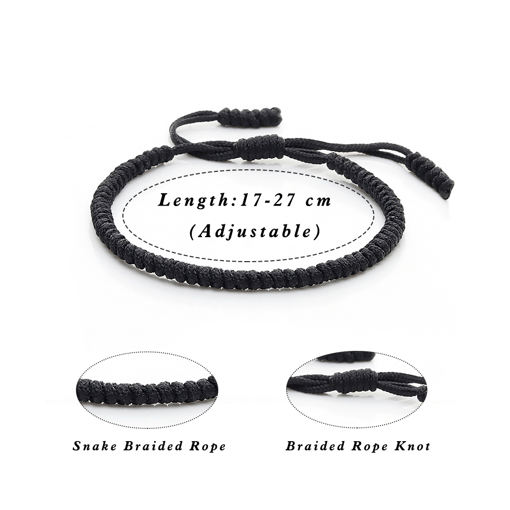 Zwart-witte armbanden voor koppels Verstelbare maat Handgemaakte armband Dames Heren Gelukspolsbandje Charme Bescherming Liefde Sieraden