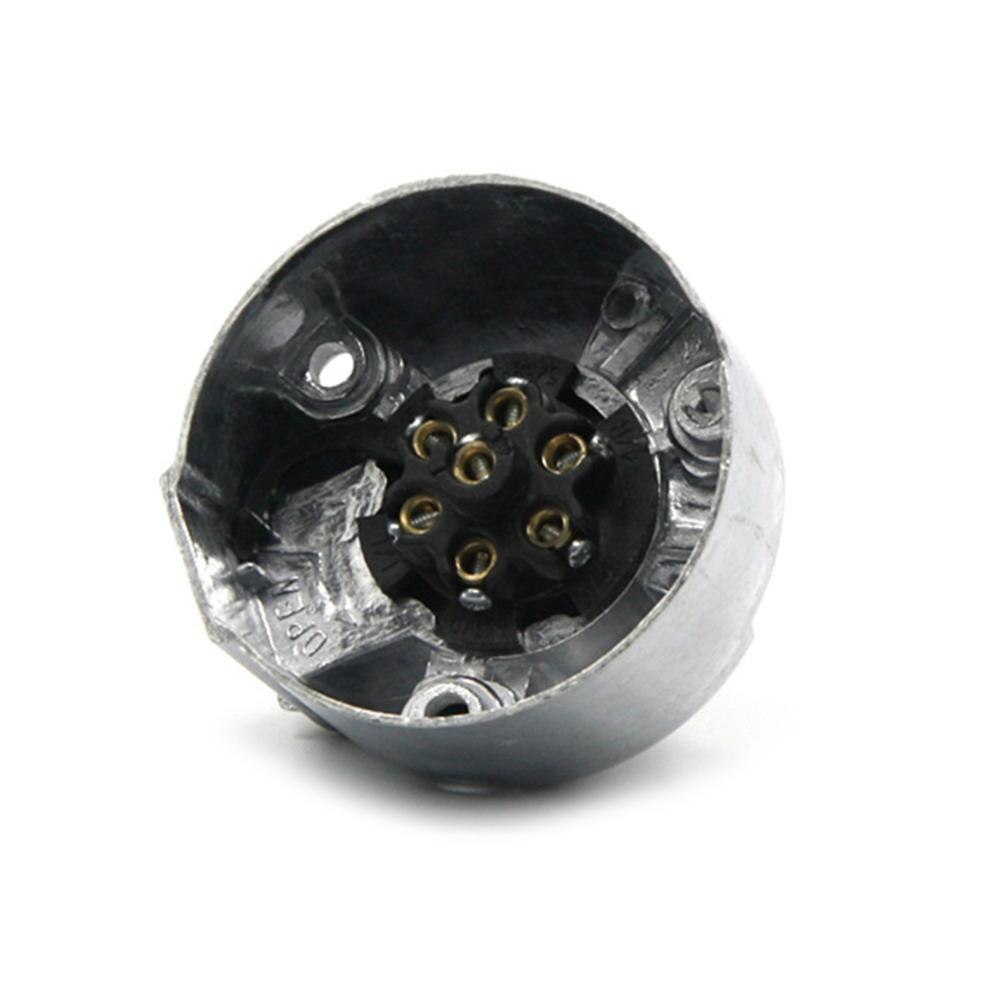 7-Pin Trailer Plug Socket Aluminum Round Trailer Connector Truck Cable Connector Accessoires Truck Trailer Coupling Hitch Lock