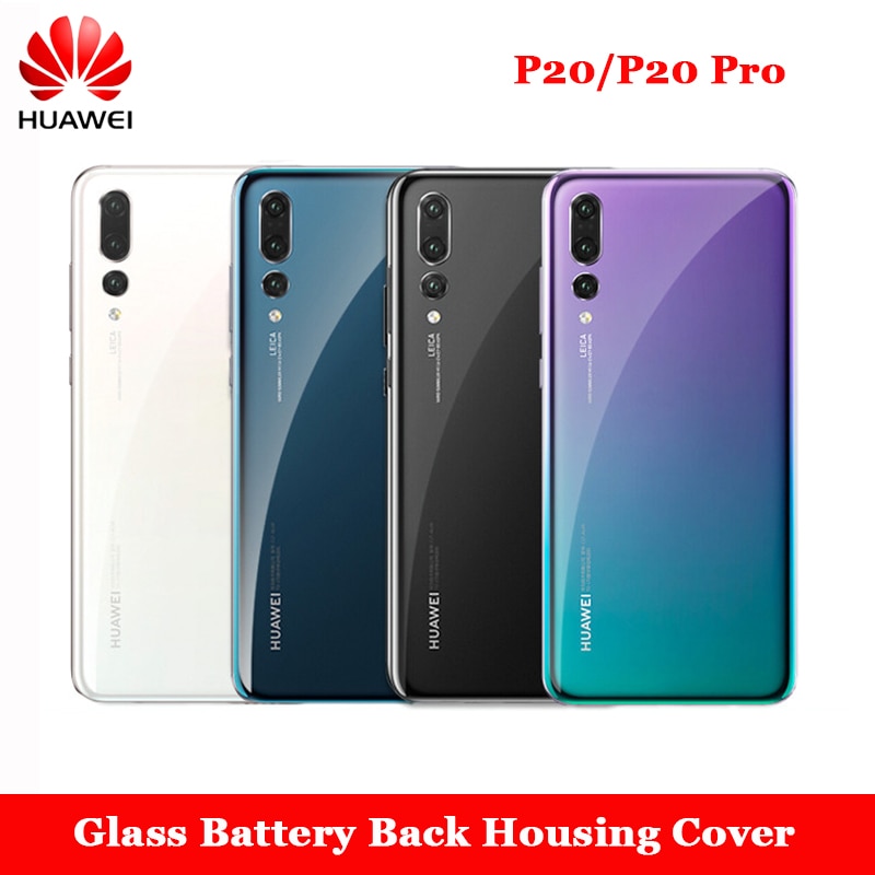 Huawei  p20 pro  p 20 bagcover batteri glas bagdør kabinet panel taske til clt -al01 eml -al00 & kamera linse telefon udskiftning