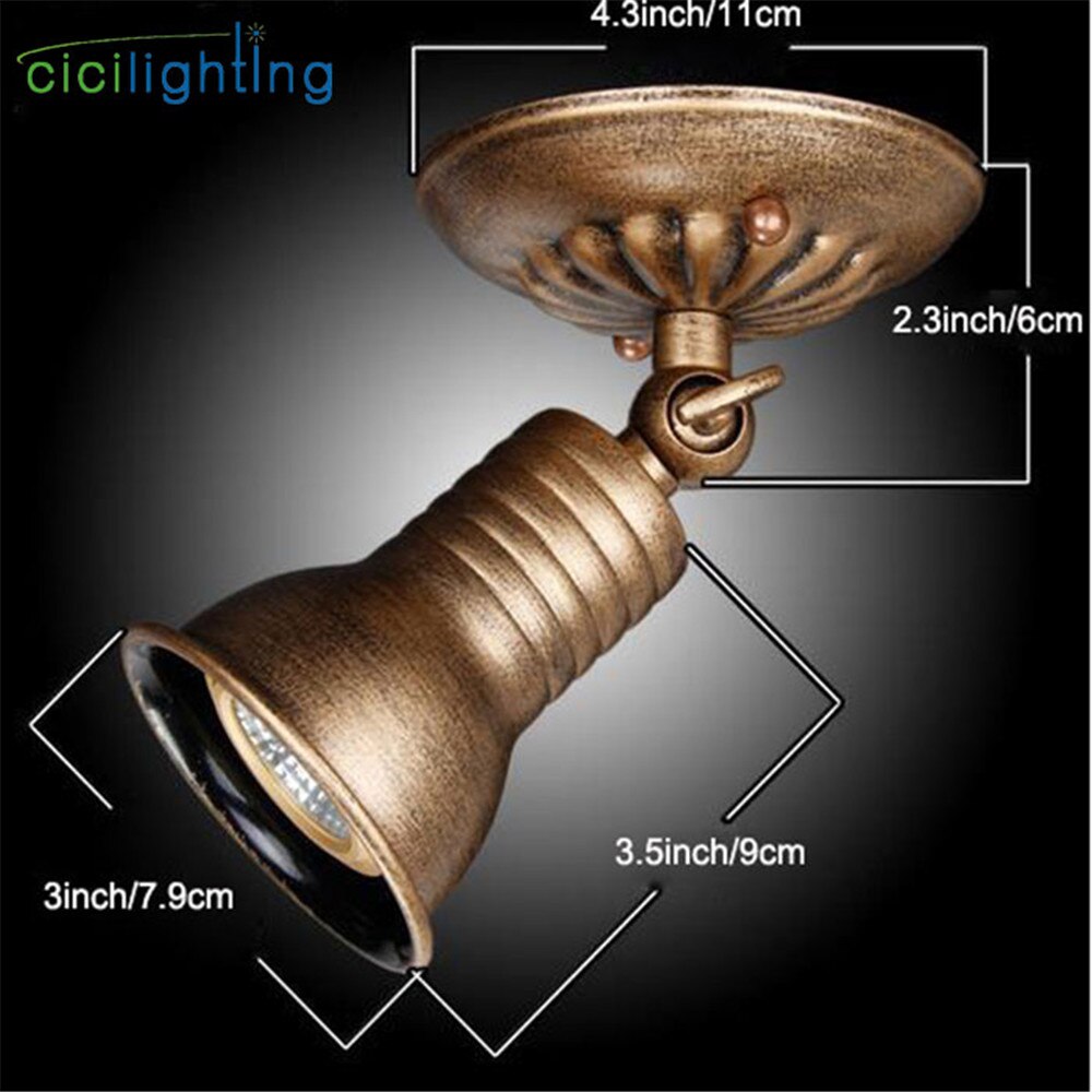 Industriel led-spotlampe vintage loftslampe med  e27 skinner rustik skinnelampe loftsrum butik påbygningsmonteret led-skinnebelysning luz