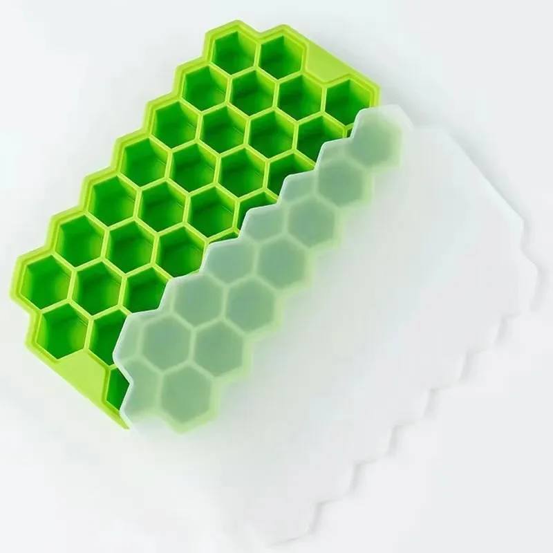 Ice Cube Maker Silicones Ice Mould Honeycomb Ice Cube Tray Magnum Silicone Mold Forms Food Grade Mold for Whiskey Cocktail: GRAY