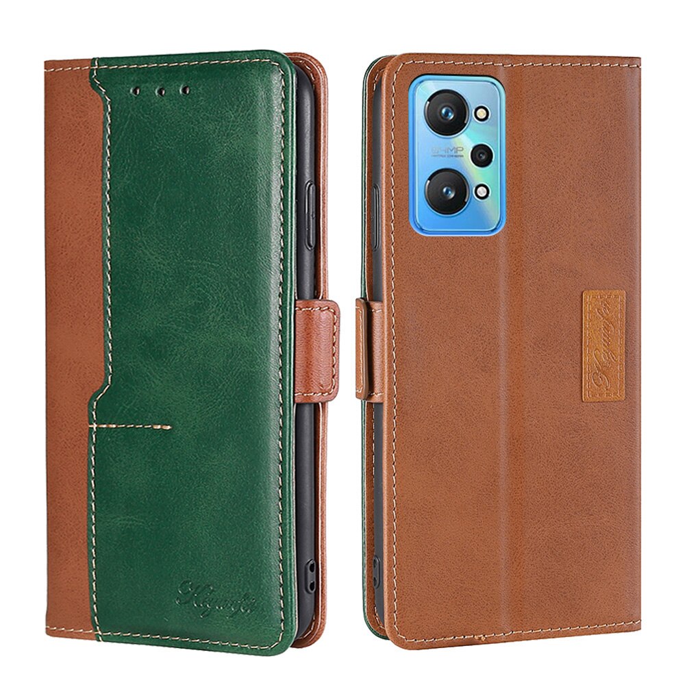 Case Voor Realme Gt Neo 2 Etui Magnetische Telefoon Case Flip Leather Cover Voor Realme Gt Neo 2 5G funda Portemonnee Boek Card Stand Coque: green