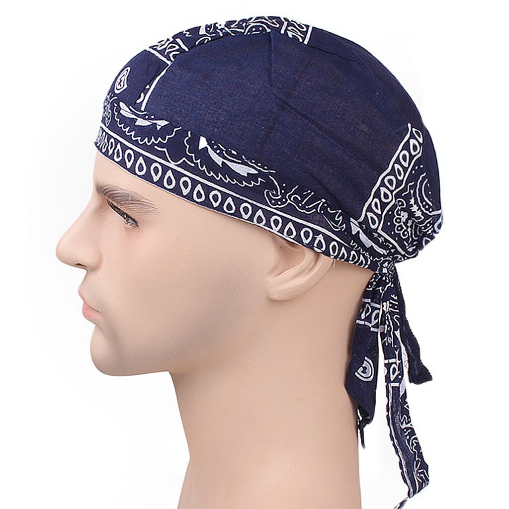 3Pcs Unisex Bandana Hoed 100% Katoen Unisex Durag Print Cap Ademend Chemo Tulband Mode Headwrap Hoofddeksels Pirate Head Sjaal