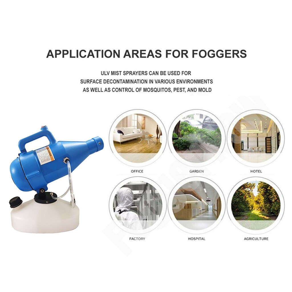 5L Portable ULV Cold Fogger Fogging Machine Disinfection Control Sprayer US Electric Cold ULV Fogger Disinfection Sprayer