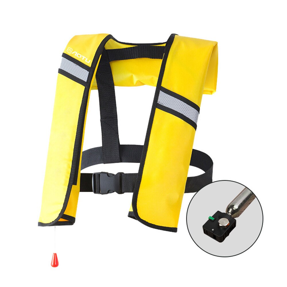 Lixada Water Sports Swiming Fishing Survival Vest Adult Swimming Boating Sailing Fishing Kayak Life Vest Inflatable Life Jacke: Yellow / Manual