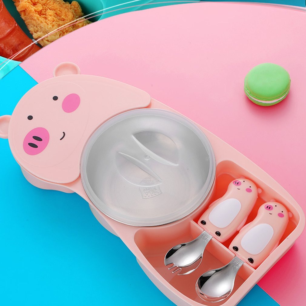 bébé imprimer dessin animé motif dîner assiette divisée enfants alimentation plaque Portable enfant alimentation plaque bébé dîner assiette