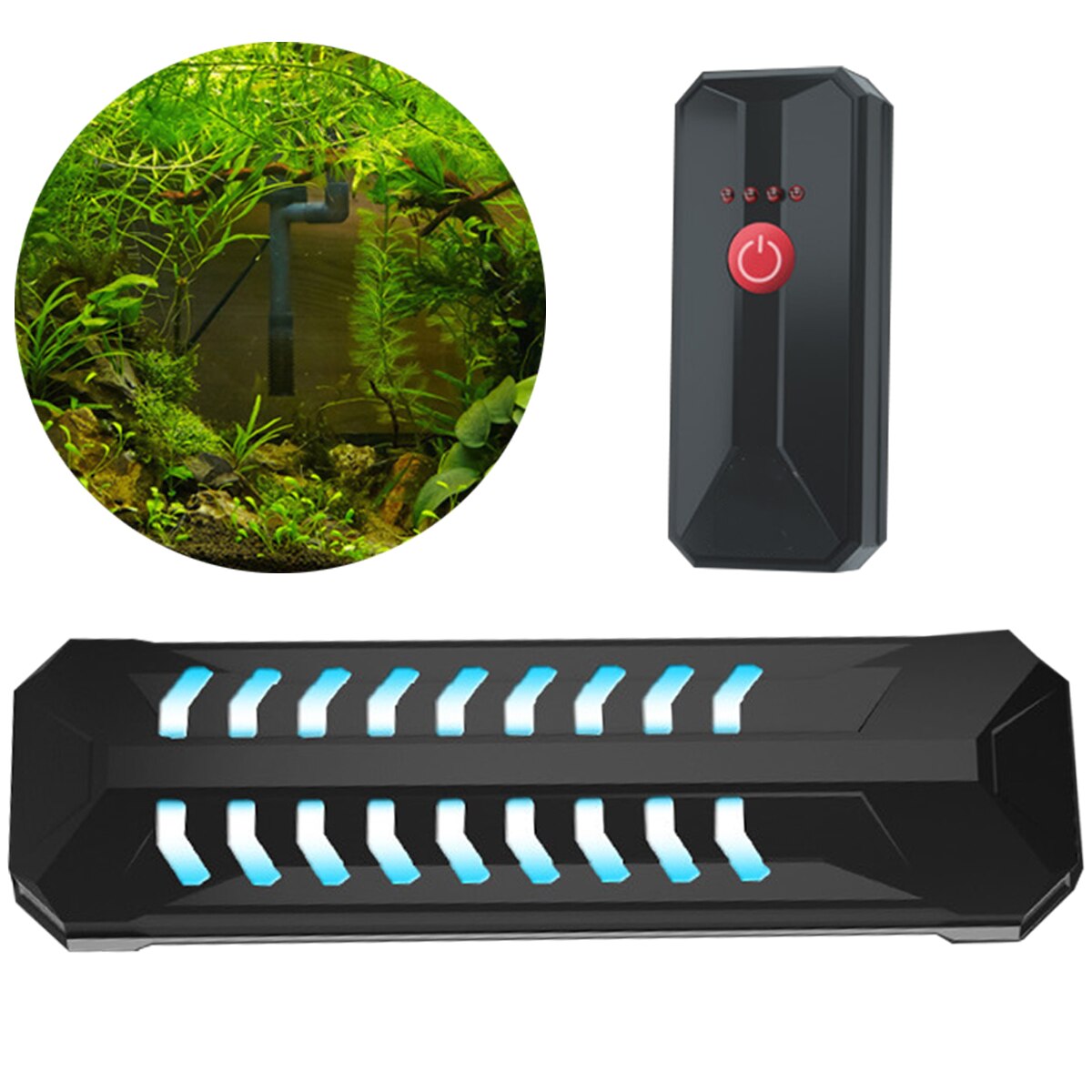 Waterproof Amphibious Fish Tank UV Lightings Submersible Ultraviolet Sterilization Light With Timer For Aquarium Water Cleaning