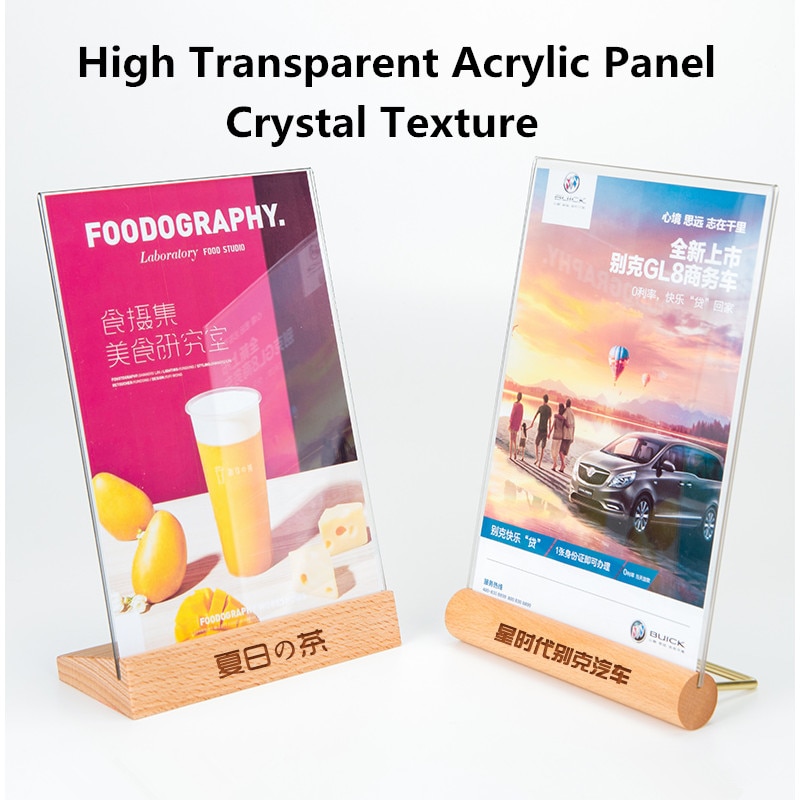 A5 Clear Heavy Duty Acrylic Sign Holder Picture Frame for Paper Restaurant Table Menu Card Display Stand