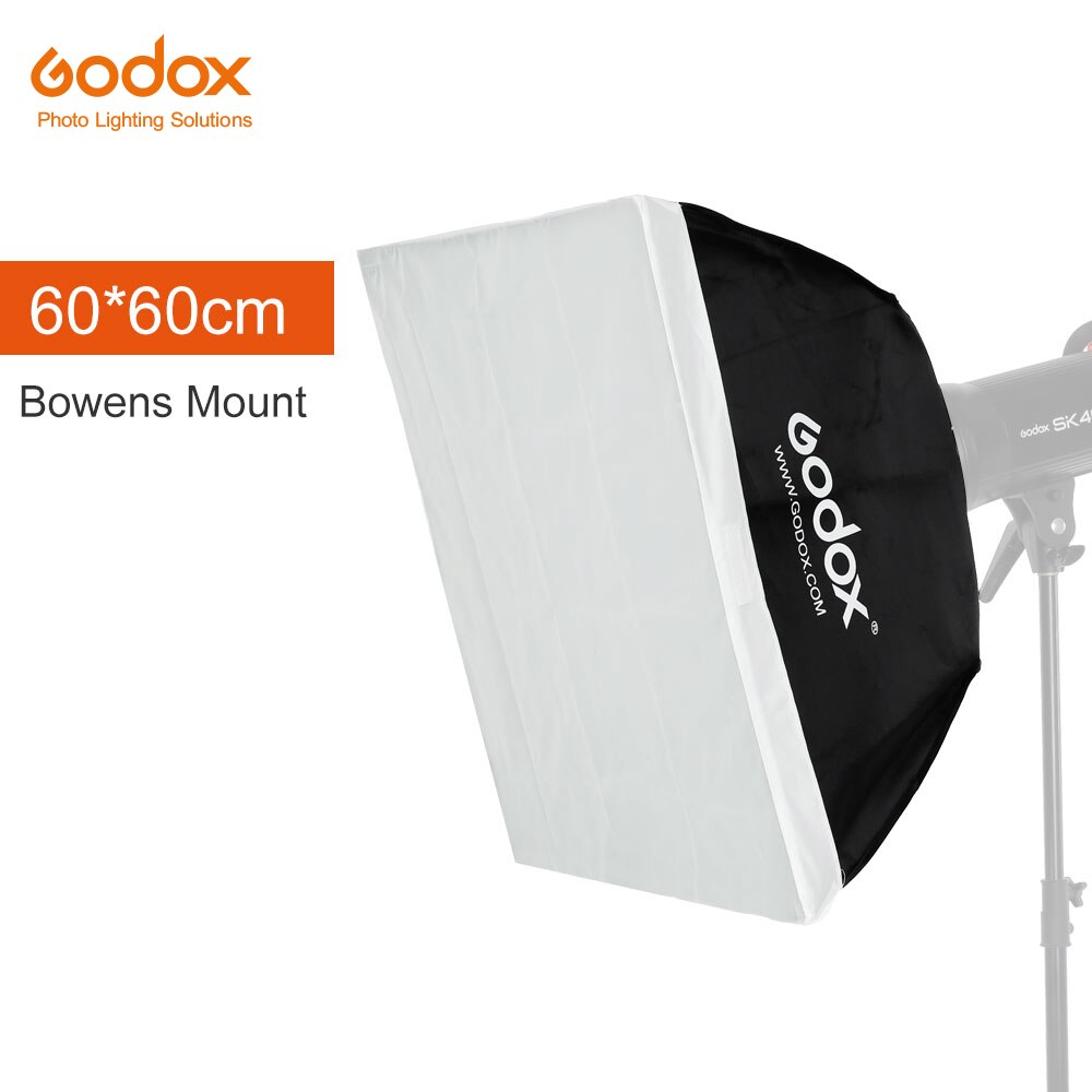 Godox 60 X 60cm / 24" X24" Portable Rectangular Studio Strobe Softbox Diffuser with Bowens Mount for Studio Flash DE300 DE400