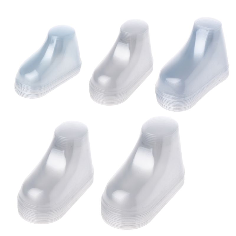 Lot de 10 chaussons et chaussettes en plastique transparent pour bébés, vitrine