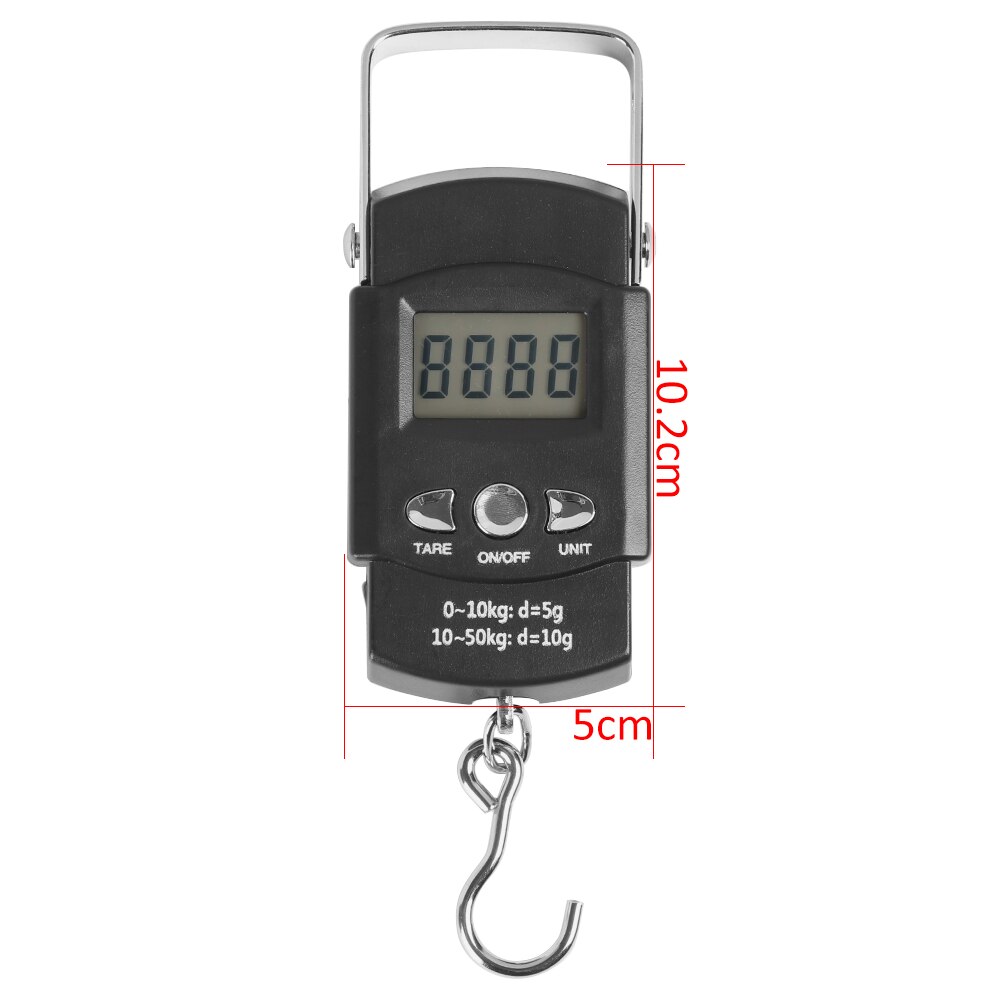 50Kg/10G Mini Hand LCD Electronic Digital Scale with tape measure Travel Fishing Luggage Weighting Hanging Hook Kitchen Scale