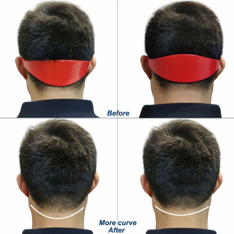 Barbertilbehør silikon hårklippbånd for hjemmeklipp, gjør-det-selv fade- og taperguide for klippere