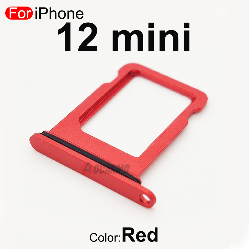 Para Apple iPhone 12 mini bandeja de tarjeta SIM individual cajón con ranura negro blanco rojo verde azul piezas de repuesto: Plata