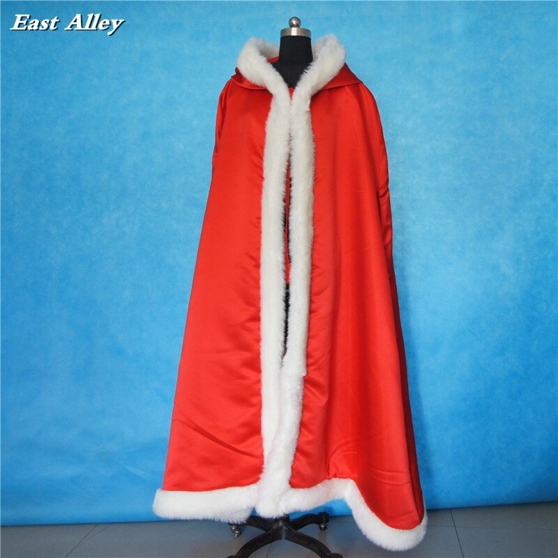 Mariée hiver à capuche fausse fourrure garniture Satin mariage veste Cape châle Cape manchons enveloppes