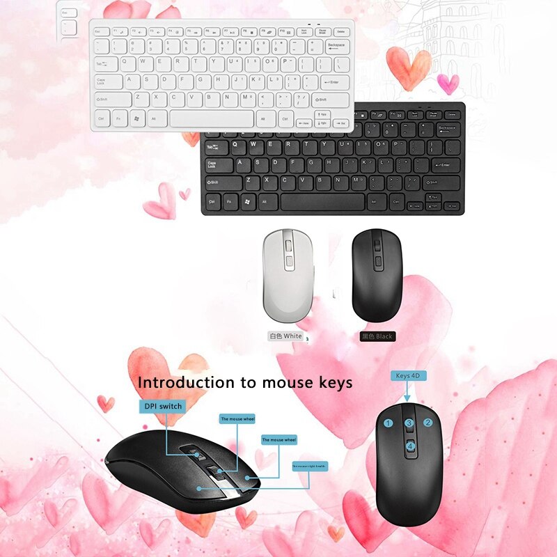 2.4G Wireless Waterproof USB Keyboard& Mouse Set for Office and Home