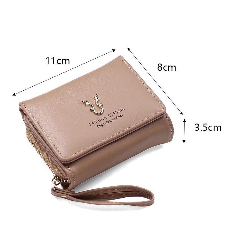 2022 Mode Vrouwen Portemonnee Korte Vrouwen Portemonnee Portefeuilles Voor Vrouw Kaarthouder Kleine Dames Portemonnee Vrouwelijke Hasp mini Clutch