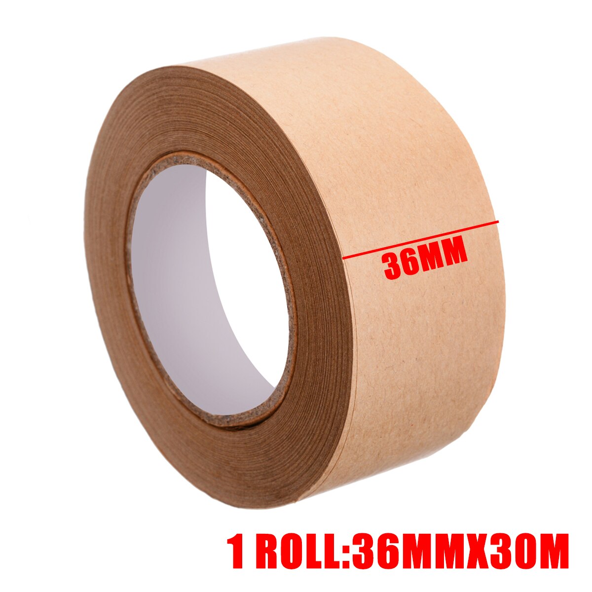 1 Roll 30m Gummed Kraft Paper Brown Masking Adhesive Tape for Picture Framing and Box Sealing Kraft Paper Tape Packaging Tools: 36mmx30m