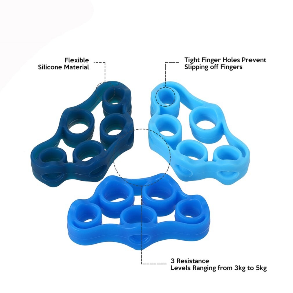 Finger Stretcher Hand Resistance Bands Hand Extensor Exerciser Finger Grip Strengthener for Exercise Guitar &Rock Climbing