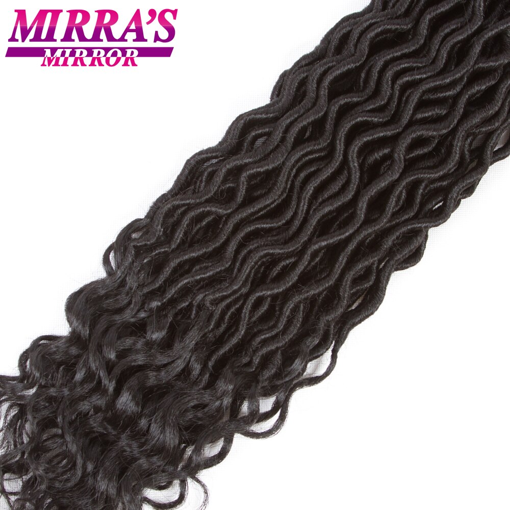 Mirra's Mirror 18" Goddess Faux Locs Crochet Hair Black Crochet Braids Synthetic Braiding Hair Extensions 24 Strands
