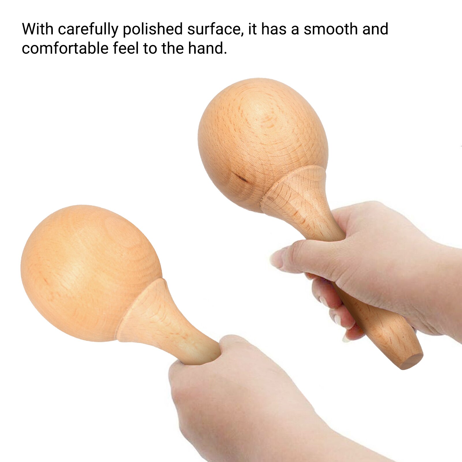 Beech Maraca Rumba Shaker Rattles Percussion Instrument Wooden Maraca Pair Percussion Maraca Musical Instrument