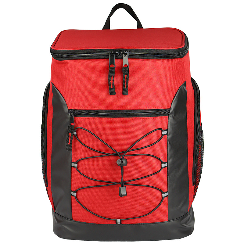 28L Rugzak Koeler Thermo Bag Dikker Waterdichte Grote Picknick Koelkast Verse Houden Thermische Geïsoleerde Tas: Rood