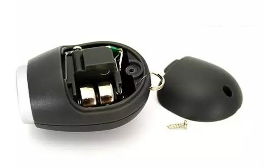 Mini Portable Projection Electronic Clock LED Digital Clock Flashlight Key Chains Projection Alarm Clock: F(Black key chain)