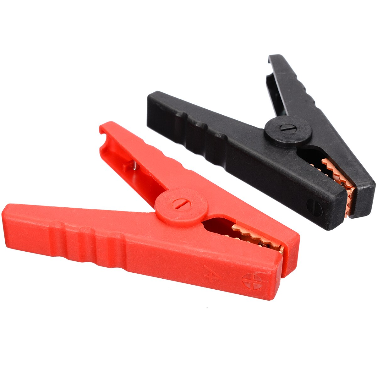 1 Paar 95Mm Rood + Zwart Auto Alligator Clips Batterij Test Klemmen 100A Koper Gecoat Tanden Krokodil Connector Clips