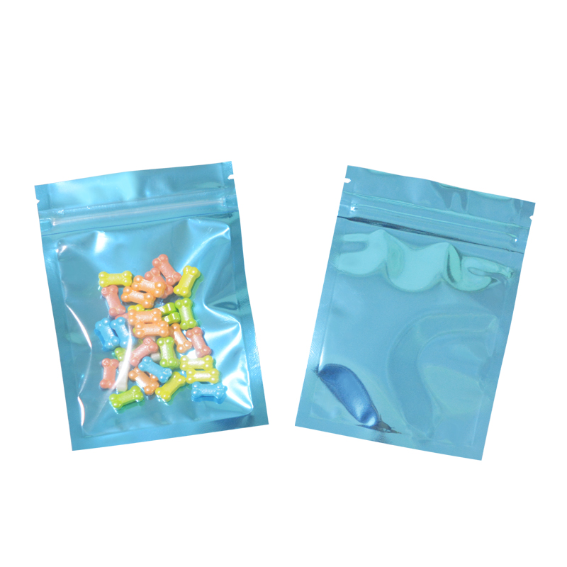 100 Pcs Kleurrijke En Transparante Zip-Lock Zakjes, Voedsel Opslag Zakken Vochtbestendige Zakken Houden Aroma Zip-Lock Zakken: 10x15 cm / Blue and Clear