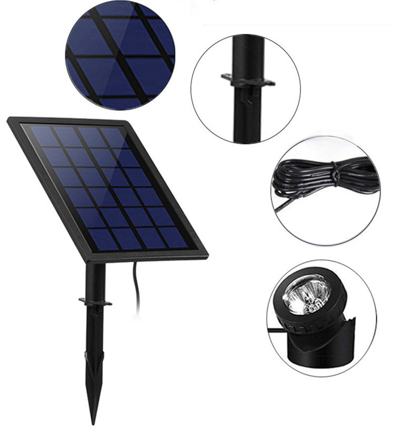 Luz Solar Sumergible para Piscina, Luz Led RGB Sumergible para exteriores, jardín, , impermeable, 12v, 3M, 6Led