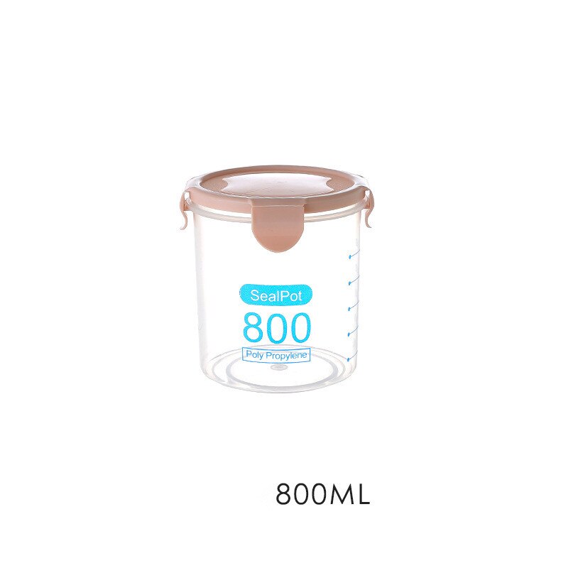 Akryl 600-1000 ml køkken opbevaringsboks forsegling mad opbevaring beholder konservering plast frisk pot beholder insekt-bevis: Lille lyserød