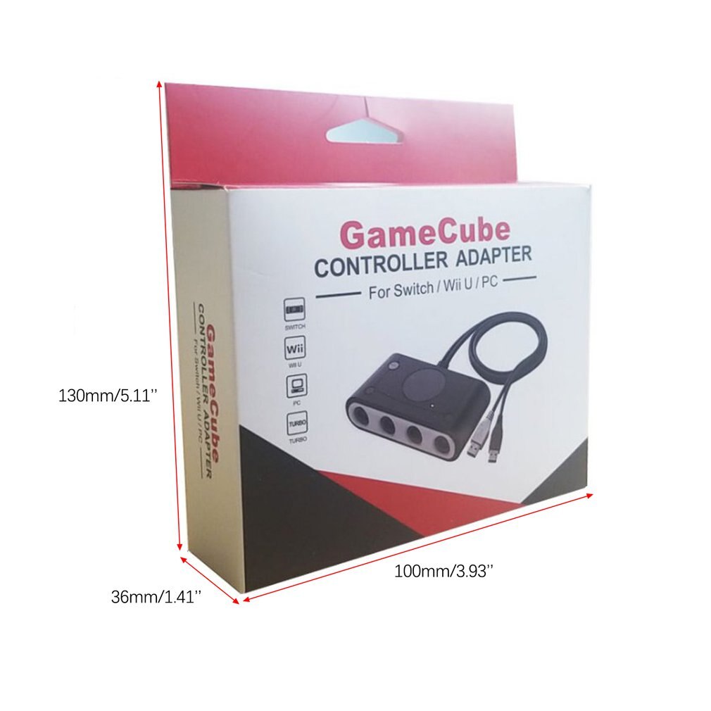 3 In 1 4 Poorten Voor Gc Cube Game Controller Converter Adapter Voor Nintend Wii U Schakelaar Pc Usb Adapter met Home Turbo Functie