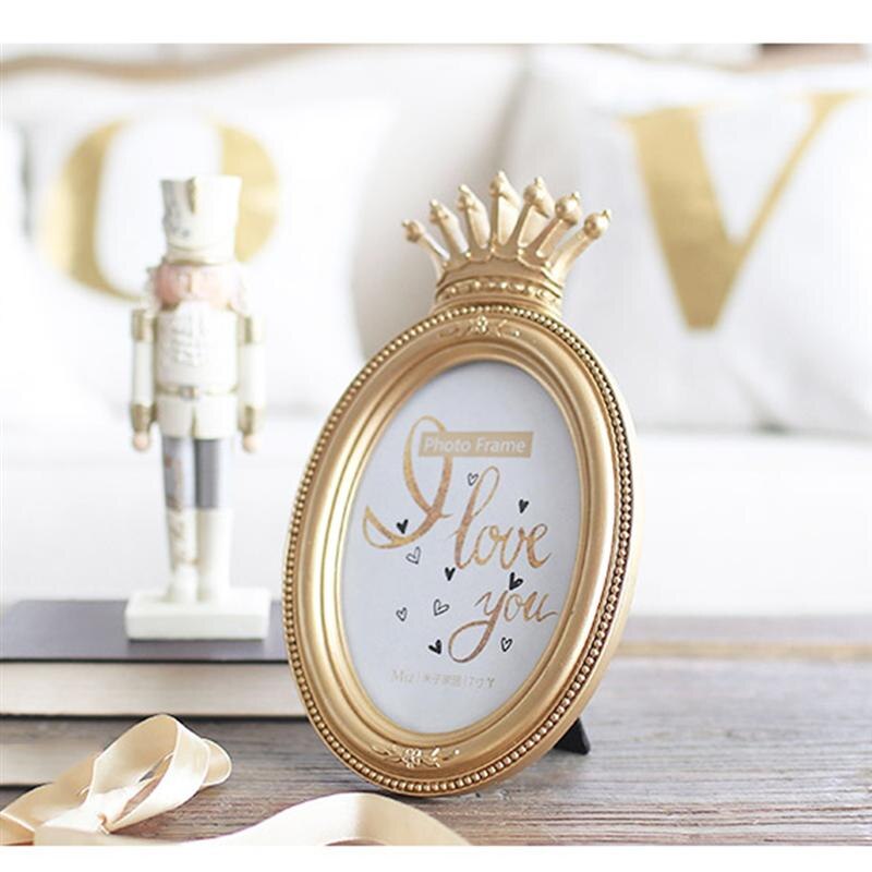Luxe gouden kroon fotolijst barokstijl huisdecoratief certificaat hars fotolijst muur desktop decoratie 3/6/7 inch