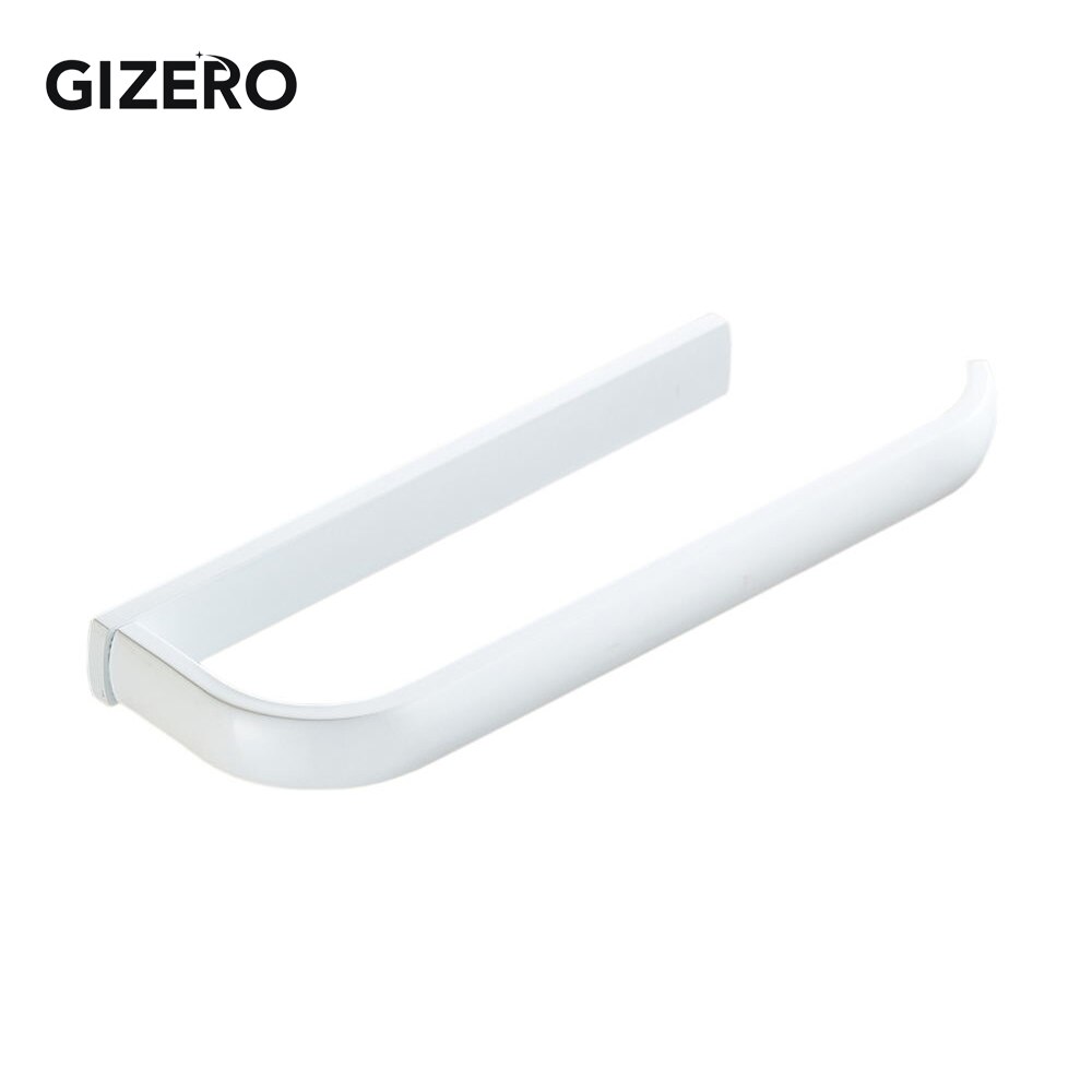 GIZERO Bathroom Towel Rack Solid Brass Towel Bar Antique/Chrome/Brush/Golden Towel Holder Hanger Wall Mounted ZR2225: White