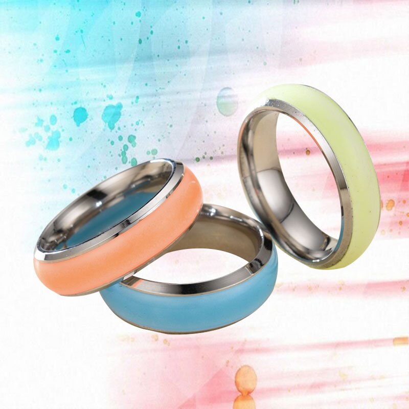 Anillos luminosos de acero inoxidable Unisex para hombres, Bar, , anillo fluorescente brillante para mujeres, joyería novedosa para WC040