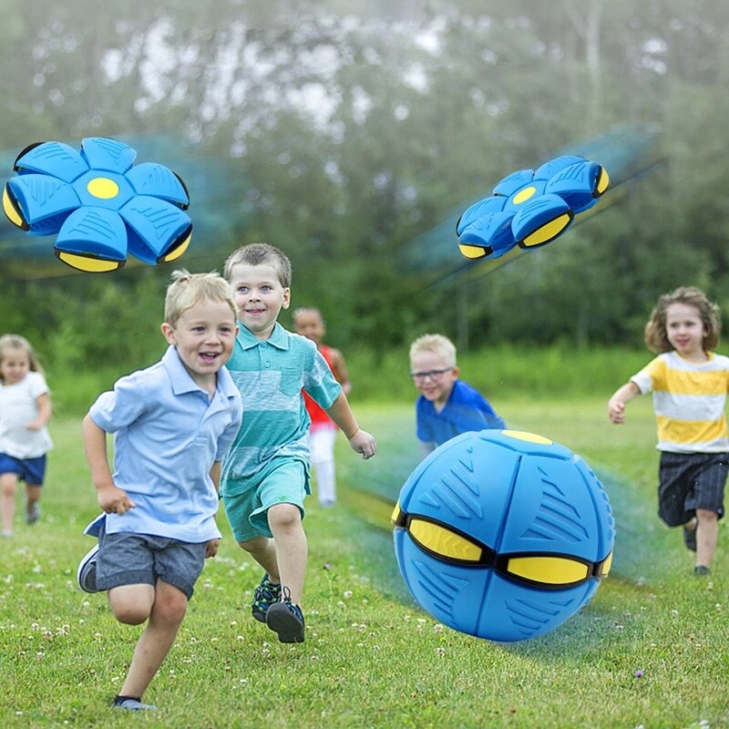 Blaue fliegende Untertasse kugel outdoor eltern kinder spielzeug fuß magische verformung fuß druck dekompression lüftungs kugel