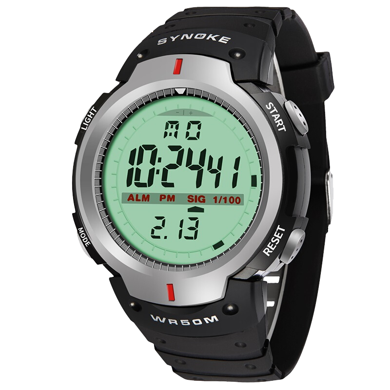 Synoke klockor herr 30m vattentät elektronisk led digital klocka herr utomhus herr sport armbandsur stoppur relojes hombre: Flisa