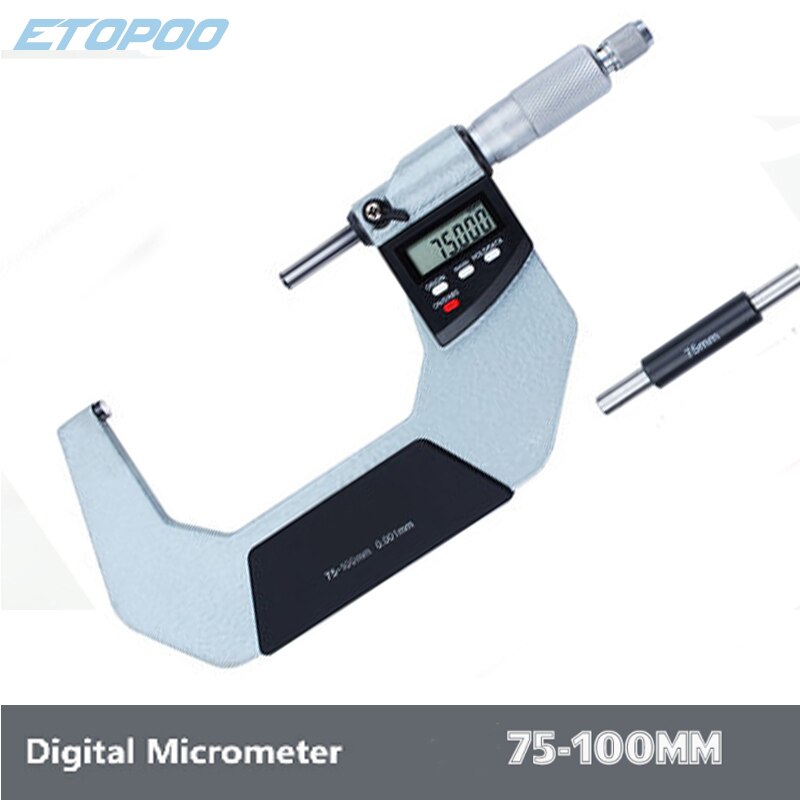 0.001mm Digital Outside Micrometer 0-25mm 25-50mm 50-75mm 75-100mm Electronic Micrometer Caliper Gauge Meter Micrometer Carbide