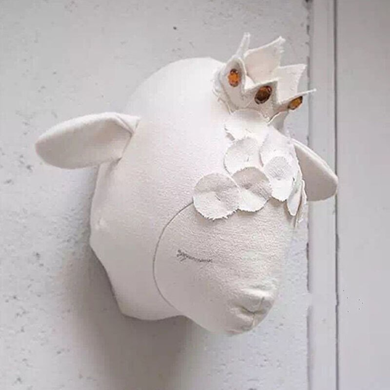 INS nordique tête en peluche 3D têtes d'animaux en peluche éléphant cygne tête tenture murale décor pour pépinière enfants fille chambre décoration