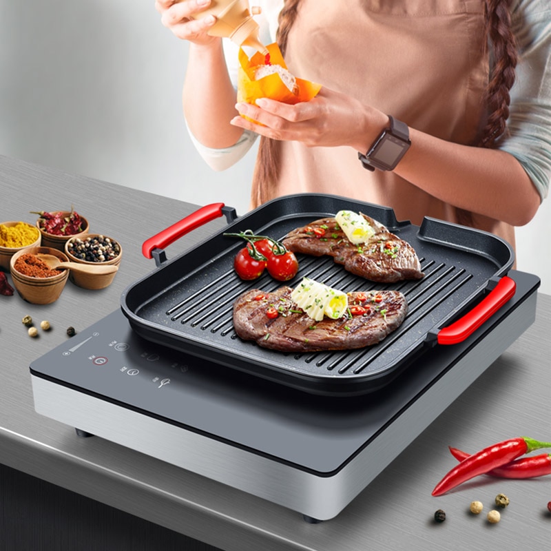 Barbecue Plate Korean Style Maifan Stone BBQ Pot Without Oil Fume Outdoor Picnic Non-Stick Cooker Iron Plate BBQ Plate