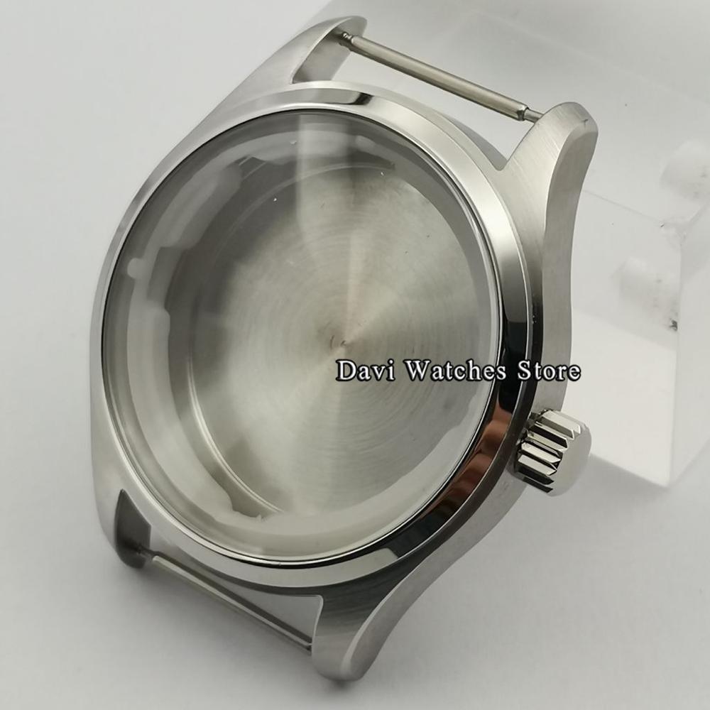 40MM Silver/Bronze coating watch case part brushed Fit NH35/NH36 ETA 2824 movement: A1-ETA 2824 movement