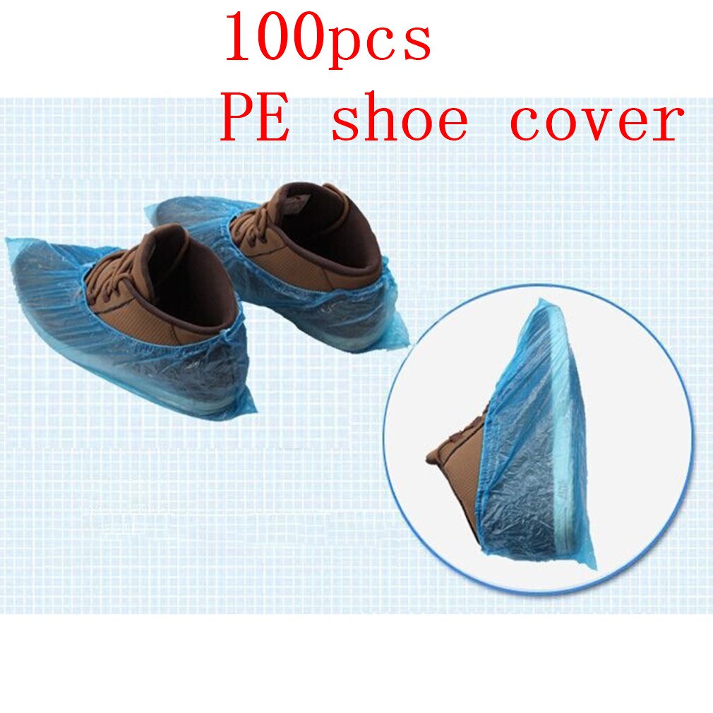 100pcs/box Blue Nitrile Disposable Gloves Wear Resistance Chemical Laboratory Electronics Food Testing Work Gloves: PE shoe cover