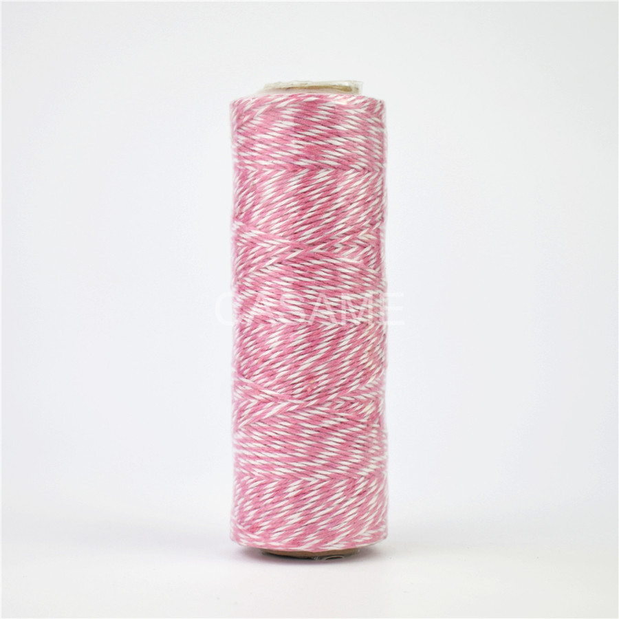 100% natural cotton rope 4ply (100Yards) 1pcs thin Bakers twine color baker twine silver gold red pink cotton string color: light pink