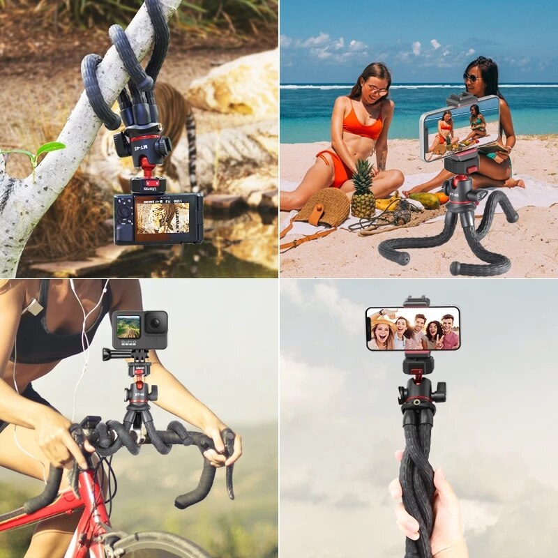 Ulanzi MT-45 Octopus Flexibel Statief Voor Telefoon Dslr Camera Vlog Statieven Met Klauw Quick Release Plaat Systeem Balhoofd Koude Schoen