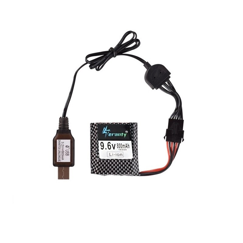 9.6v Li-ion Battery for 9115 9116 S911 S912 RC Car Truck Spare Upgrade 9.6V 800mah 9115 9116 Rechargeable battery for toys Car: Light Grey