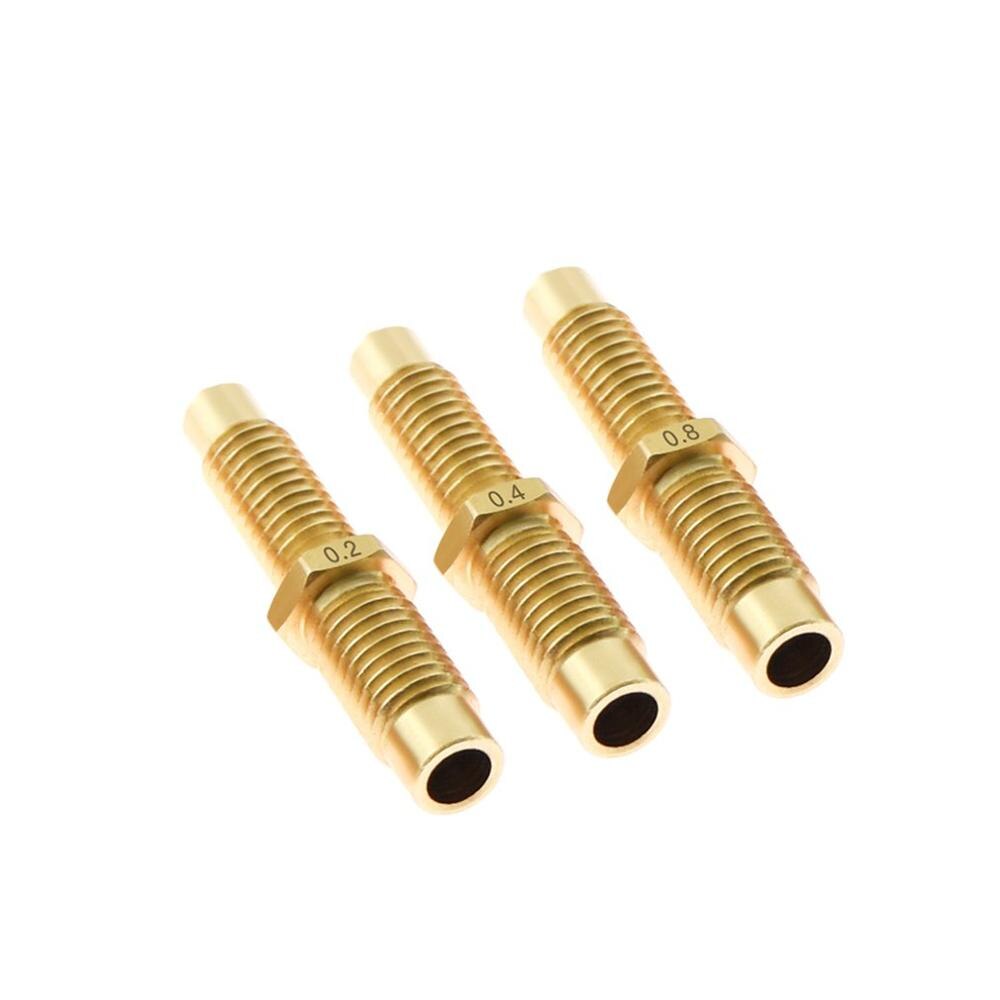 10 Uds V6 boquilla de garganta integrada de latón extrusor cabezal de impresión M6 rosca completa 0,2mm/0,4mm/0,8mm piezas de impresora 3D
