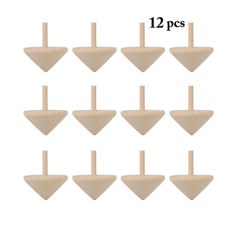 12 Stks/set Houten Tol Speelgoed Traditionele Hout Spin Up Speelgoed Kind Leisure Hand Tekening Spinne: Default Title